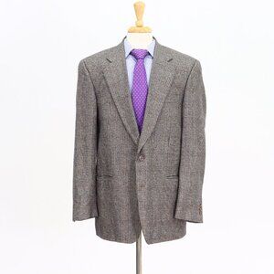 Vito Rufolo 42L Beige Check 2-Button Sport Coat Blazer Jacket B894